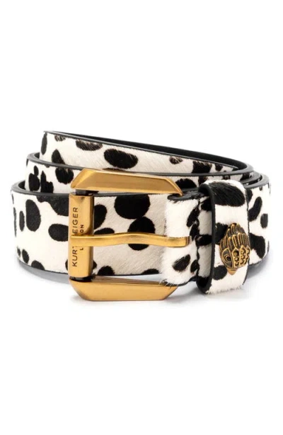 Kurt Geiger London Polka Dot Genuine Calf Hair Belt In Multi