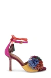 Kurt Geiger London Pompom Ankle Strap Sandal In Red
