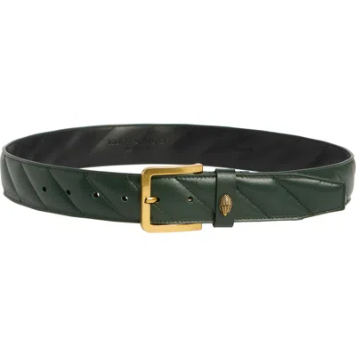 Kurt Geiger London Quilted Belt In Green