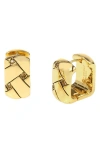 KURT GEIGER KURT GEIGER LONDON QUILTED CHAIN HUGGIE HOOP EARRINGS