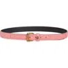 Kurt Geiger London Quilted Leather Belt In Pink
