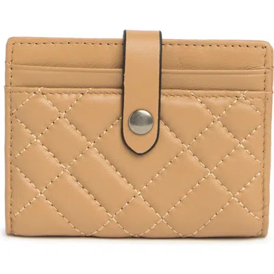 Kurt Geiger London Quilted Leather Bifold Card Wallet In Camel