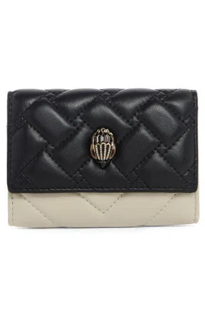 Kurt Geiger London Quilted Leather Flap Wallet In Black