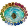 Kurt Geiger London Rainbow Crystal Brooch In Multi