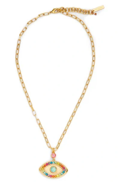 Kurt Geiger London Rainbow Eye Pendant Necklace In Multi
