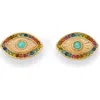 Kurt Geiger London Rainbow Eye Stud Earrings In Metallic