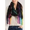 Kurt Geiger London Rainbow Geometric Scarf In Black