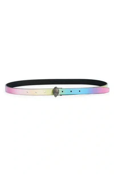 Kurt Geiger London Rainbow Leather Belt In Pastel Rainbow  display picture 3