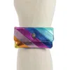 Kurt Geiger London Rainbow Metallic Leather Belt Bag In Multi