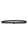 Kurt Geiger London Rainbow Rhinestone Mayfair Belt In Multi