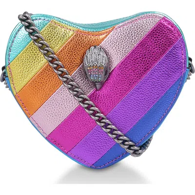 Kurt Geiger London Rainbow Shop Mini Kensington Heart Crossbody Bag In Multi/other