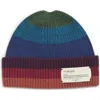 Kurt Geiger London Rainbow Stripe Chunky Knit Cuff Beanie In Brown