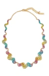 Kurt Geiger London Rainbow Wave Collar Necklace In Multi