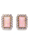 Kurt Geiger London Rectangular Stud Earrings In Pink