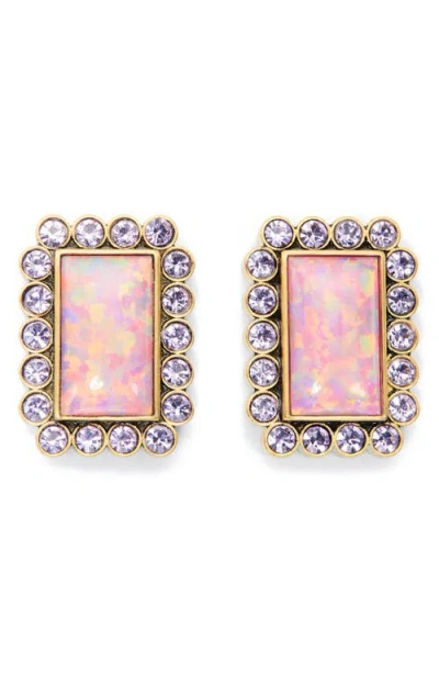 Kurt Geiger London Rectangular Stud Earrings In Pink