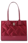Kurt Geiger London Recycled Quilted Small Shopper In Dark Red