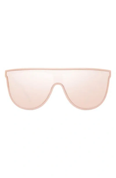 Kurt Geiger London Regent 99mm Oversize Shield Sunglasses In Light Pink/rose Flash