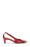 Kurt Geiger London Regent Croc Embossed Cutout Pump In Red