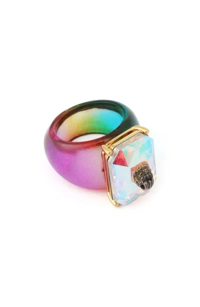 Kurt Geiger London Resin Ombre Stone Cocktail Ring In Multi