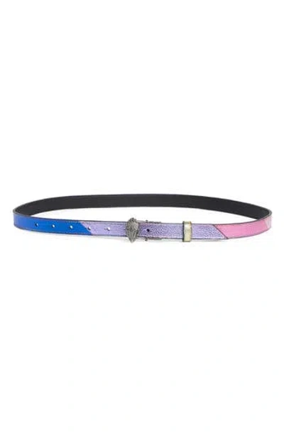 Kurt Geiger London Reversible Leather Belt In Multi