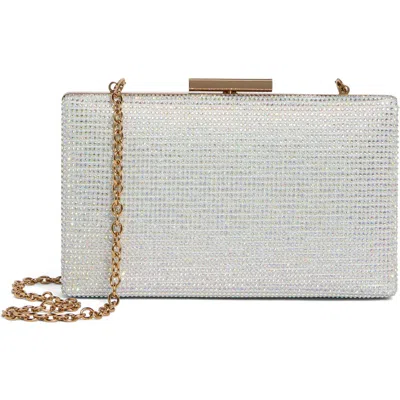 Kurt Geiger London Rhinestone Box Clutch In Bone