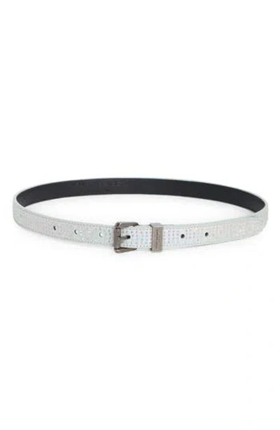 Kurt Geiger London Rhinestone Embellished Belt In Silver