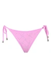 Kurt Geiger London Rhinestone Quilting String Bikini Bottoms In Pink