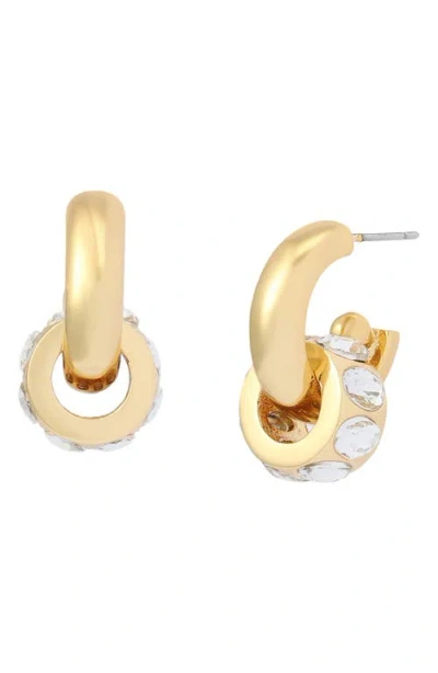 Kurt Geiger London Rondelle Huggie Hoop Drop Earrings In Gold