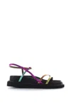Kurt Geiger Woman Sandals Yellow Size 7.5 Soft Leather In Multicolor