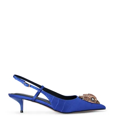 Kurt Geiger London Satin Belsize Slingbacks In Black