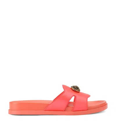 Kurt Geiger London Satin Cut-out Chelsea Slides In Orange