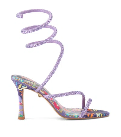 Kurt Geiger London Satin Spiral Sandals In Purple