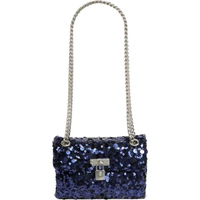 Kurt Geiger London Sequin Mini Braxton Crossbody Bag In Blue