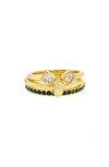 Kurt Geiger London Set Of 3 Crystal Eagle Stackable Rings