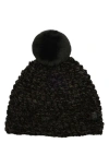Kurt Geiger London Set Of Two Chunky Chenille Pompom Beanies In Black