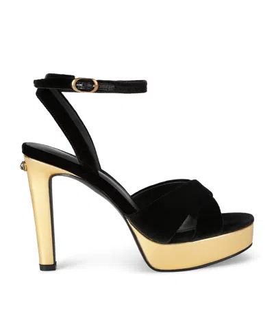 Kurt Geiger London Sherbert Cross Heeled Sandals 110 In Black