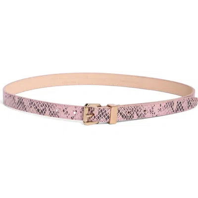 Kurt Geiger London Shimmer Snakeskin Faux Leather Belt In Light Pink Multi