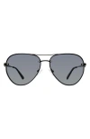 Kurt Geiger London Shoreditch 60mm Rimless Aviator Sunglasses In Black