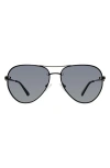 Kurt Geiger London Shoreditch 60mm Rimless Aviator Sunglasses In Black/gray Gradient
