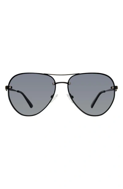 Kurt Geiger London Shoreditch 60mm Rimless Aviator Sunglasses In Black/gray Gradient