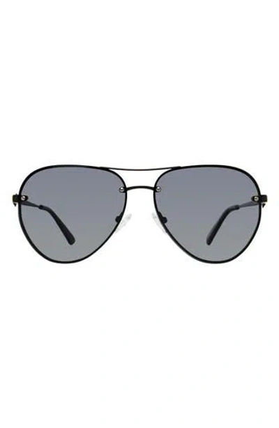 Kurt Geiger London Shoreditch 60mm Rimless Aviator Sunglasses In Black/gray Gradient