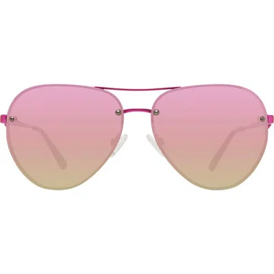 Kurt Geiger London Shoreditch 60mm Rimless Aviator Sunglasses In Pink