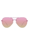 Kurt Geiger London Shoreditch 60mm Rimless Aviator Sunglasses In Pink/pink
