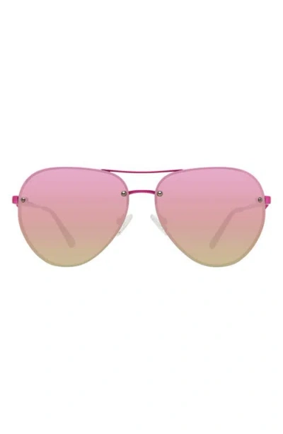 Kurt Geiger London Shoreditch 60mm Rimless Aviator Sunglasses In Pink/pink