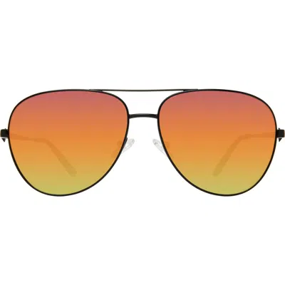 Kurt Geiger London Shoreditch 62mm Oversize Aviator Sunglasses In Black