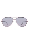 Kurt Geiger London Shoreditch 62mm Oversize Aviator Sunglasses In Lilac/violet Decor Ar