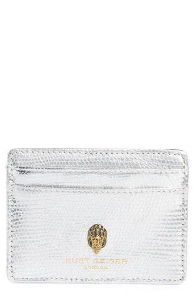 Kurt Geiger London Shoreditch Card Case In Silver