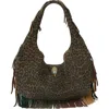 Kurt Geiger London Shoreditch Fringe Hobo Bag In Brown