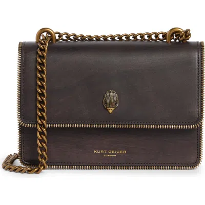 Kurt Geiger London Shoreditch Small Leather Convertible Crossbody Bag In Brown