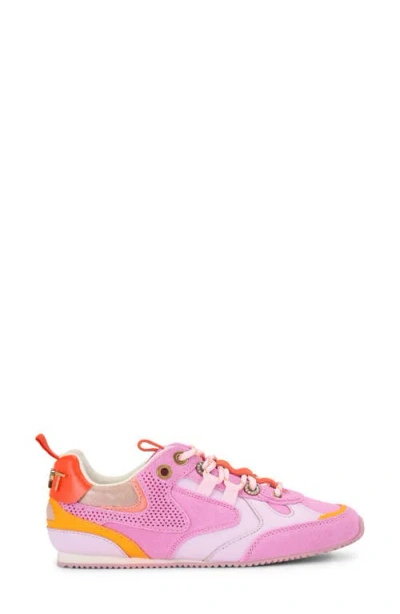 Kurt Geiger Slim Runner Perforated Lace-up Sneakers In Pink